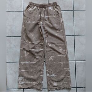 100% Cotton Beige Tie-Dye Wide Leg Pants